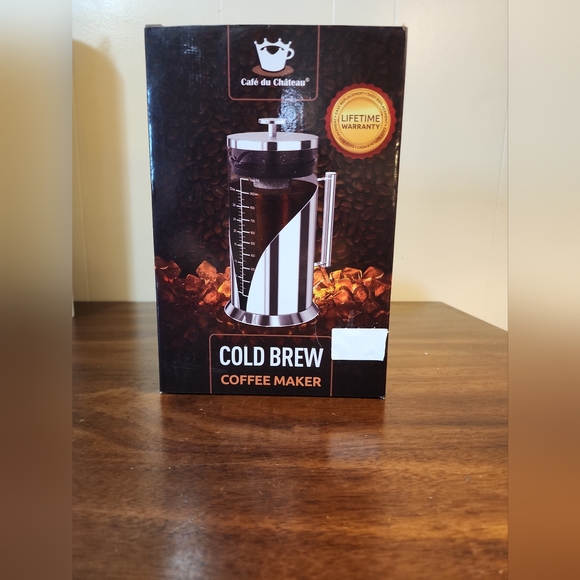NEW Cold Brew Coffee Maker 34 Ounces Stainless Steel Filter Cafe du Chateau - Picture 6 of 10
